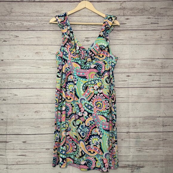 NWT Crown & Ivy Sleeveless Paisley Print Dress Large - Picture 1 of 6